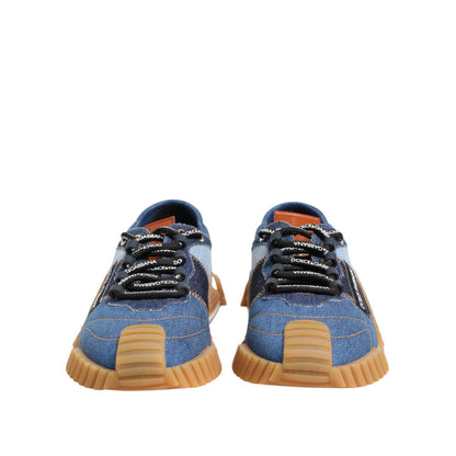 Dolce & Gabbana Blue Lace Up Low Top NS1 Sneakers Shoes
