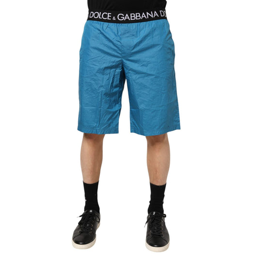 Dolce & Gabbana Blue Logo Waistband Beachwear Shorts Swimwear Dolce & Gabbana