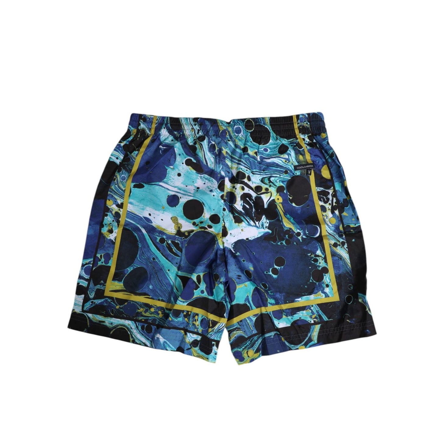 Dolce & Gabbana Blue Marble Print Logo Men Boxer Short Swimwear