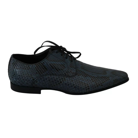 Dolce & Gabbana Blue Python Leather Snakeskin Shoes Dolce & Gabbana