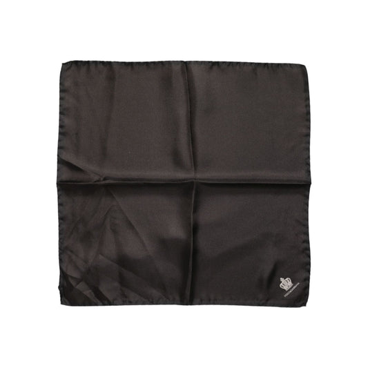 Dolce & Gabbana Brown DG Crown Silk Square Men Foulard Scarf Dolce & Gabbana