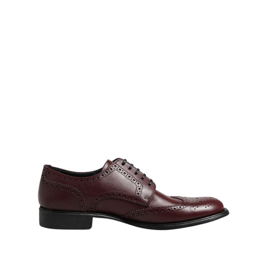 Dolce & Gabbana Brown Leather Lace Up Derby Dress Shoes Dolce & Gabbana