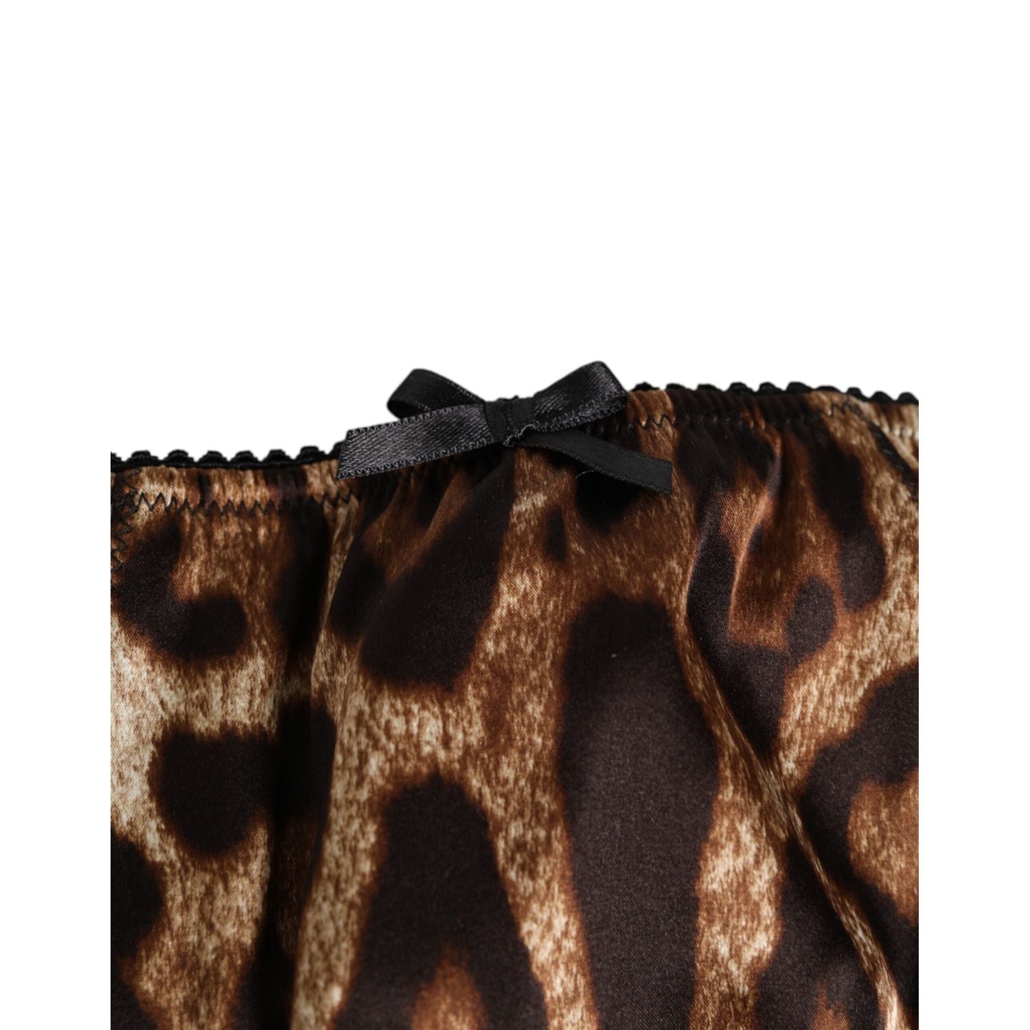Dolce & Gabbana Brown Leopard Silk Mid Waist Panty Underwear