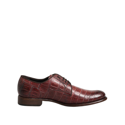 Dolce & Gabbana Burgundy Leather Lace Up Derby Dress Shoes Dolce & Gabbana