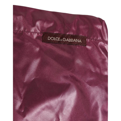 Dolce & Gabbana Burgundy Polyester Logo Embossed Crest Swimwear