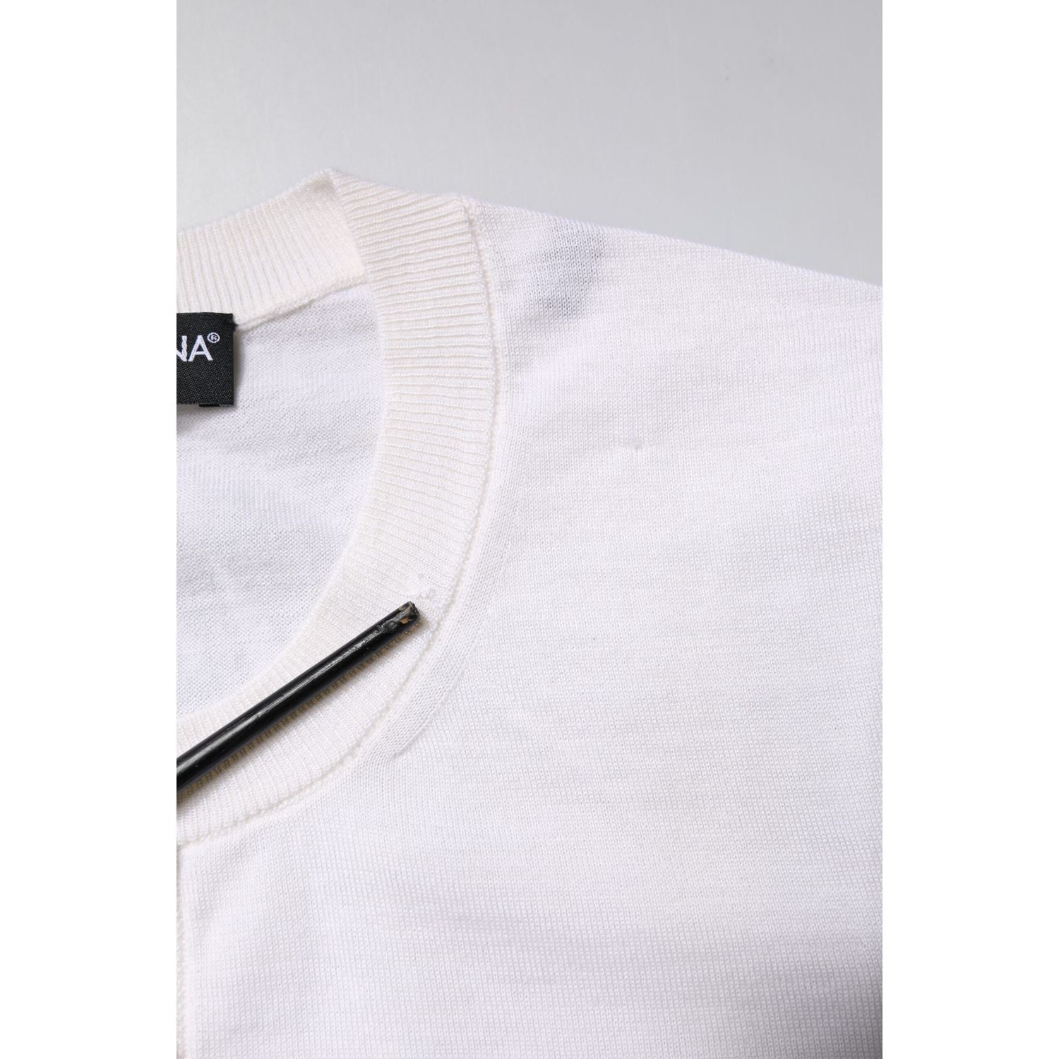 Dolce & Gabbana Cream Cashmere Knit Cropped Cardigan Sweater