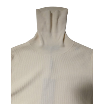 Dolce & Gabbana Cream Long Sleeves Turtleneck Slim Sweater