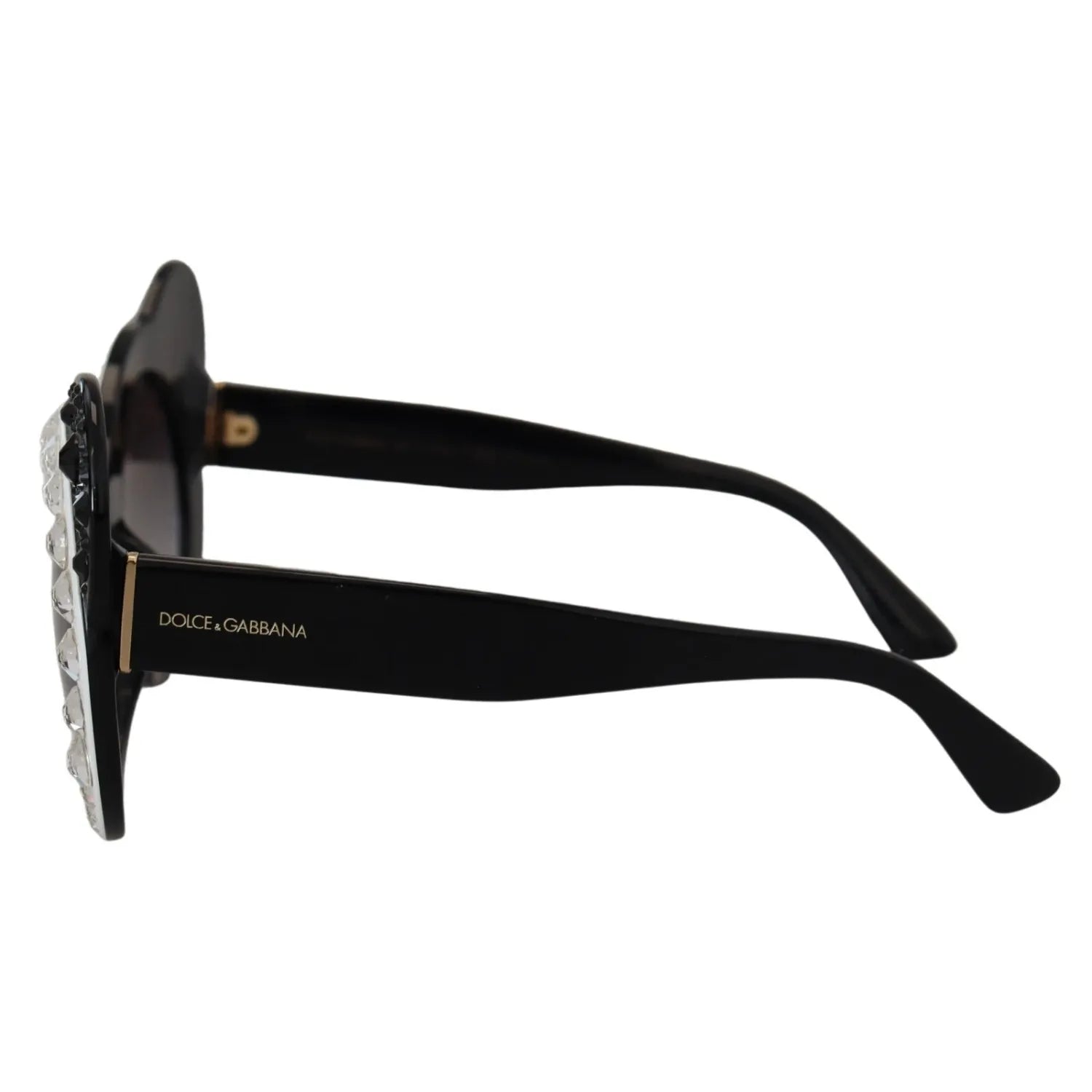 Dolce & Gabbana DG4325BM White Black Acetate Crystal Shades Sunglasses