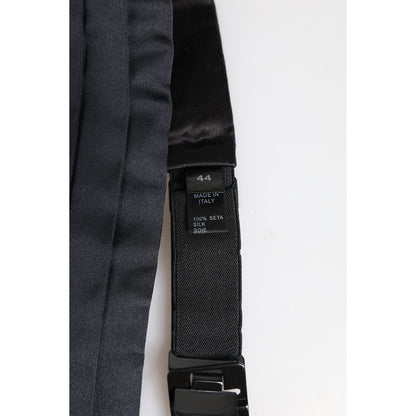 Dolce & Gabbana Dark Blue 100% Silk Belt Waist Cummerbund
