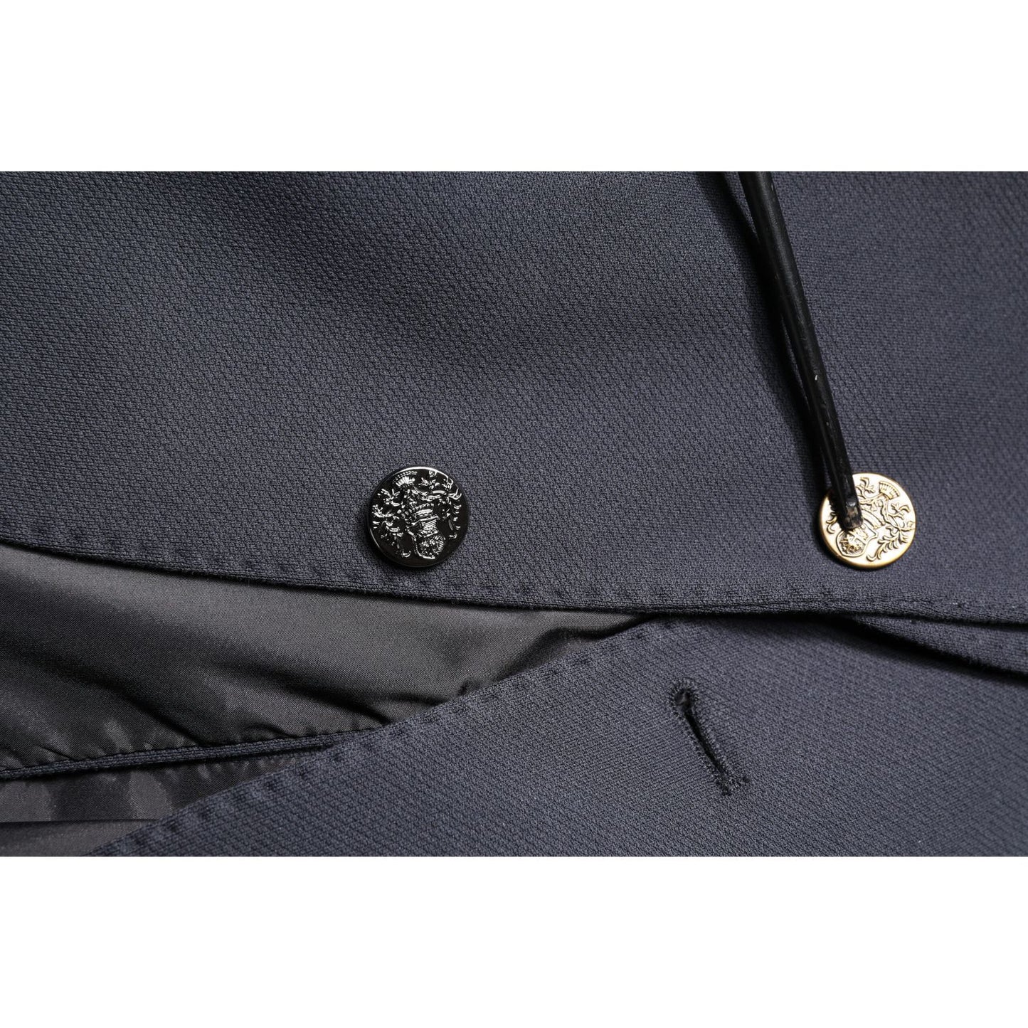 Dolce & Gabbana Dark Blue Cotton Men Jacket Coat Suit Blazer