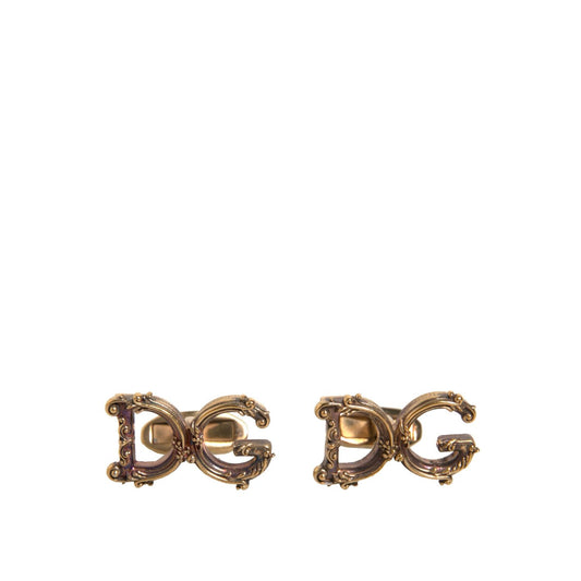 Dolce & Gabbana Gold Tone 925 Sterling Silver DG Logo Cufflink Dolce & Gabbana