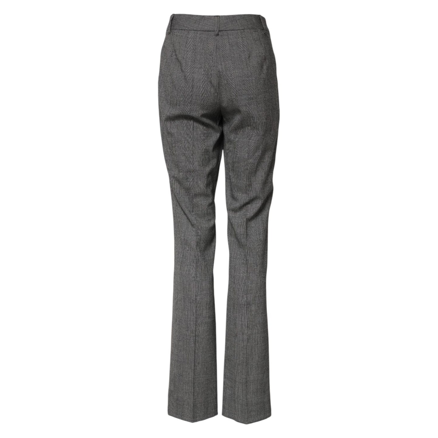 Dolce & Gabbana Gray Checkered High Waist Flared Pants