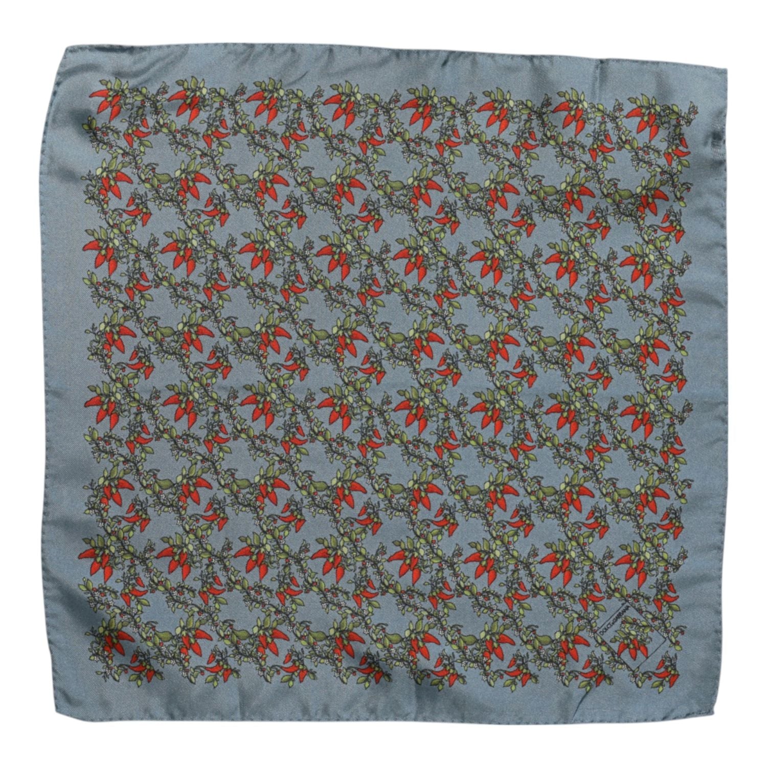 Dolce & Gabbana Gray Chilis Silk Square Men Foulard Scarf