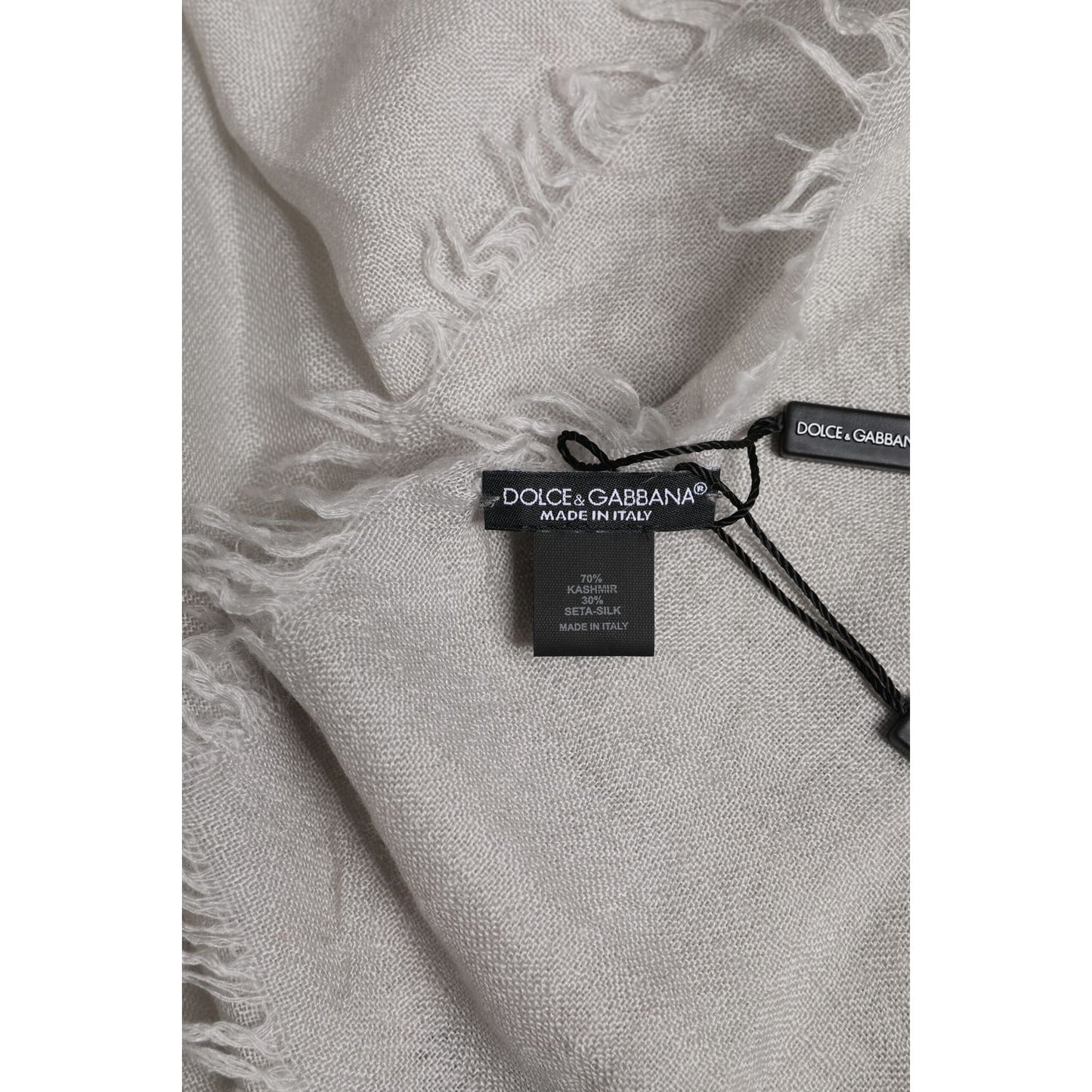 Dolce & Gabbana Gray DG Crown Neck Warmer Wrap Shawl Scarf