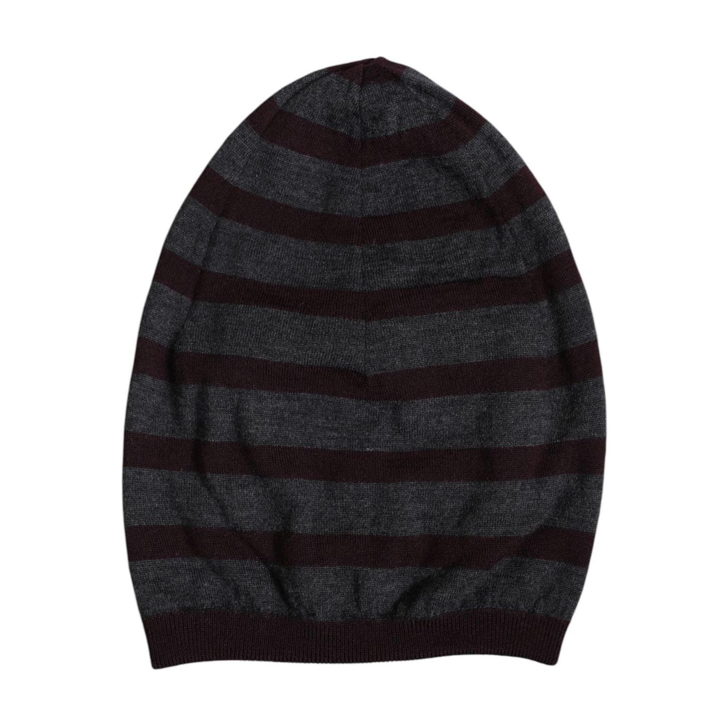 Dolce & Gabbana Gray Striped Wool Knitted Winter Beanie Hat Dolce & Gabbana