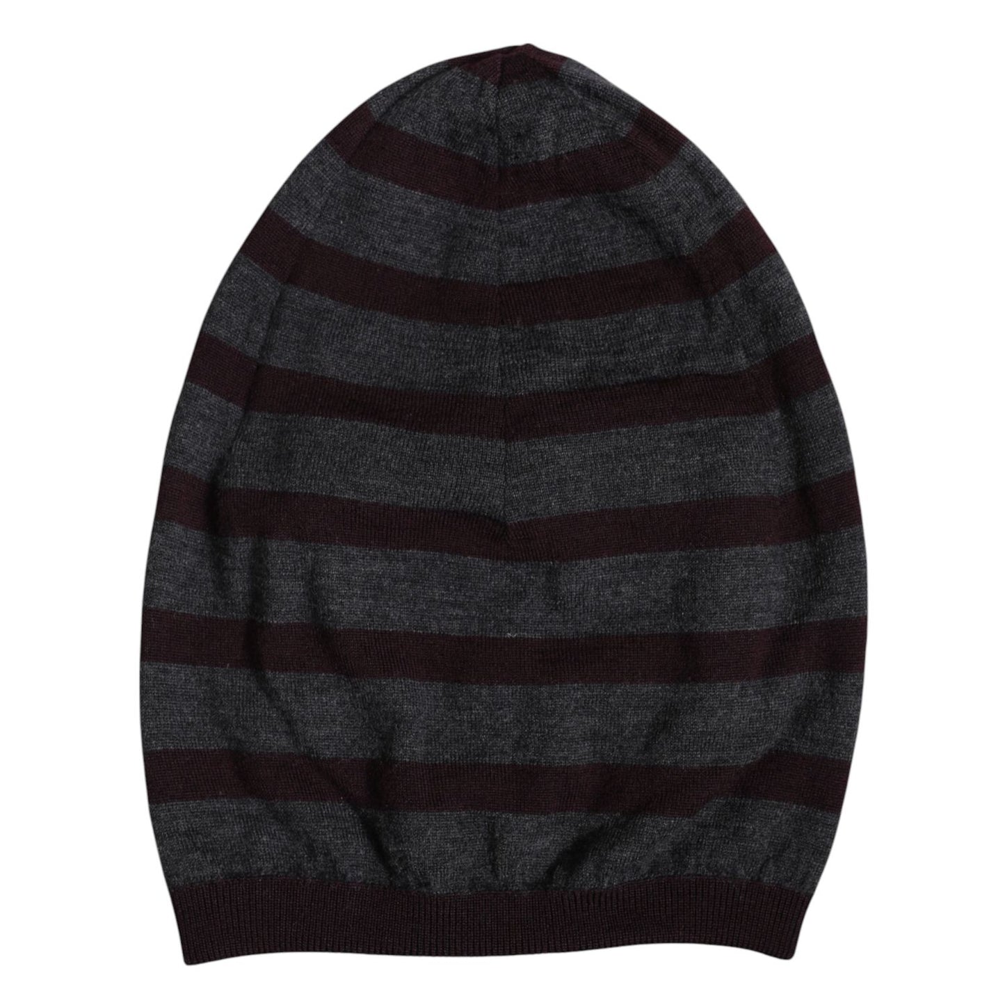 Dolce & Gabbana Gray Striped Wool Knitted Winter Beanie Hat Dolce & Gabbana