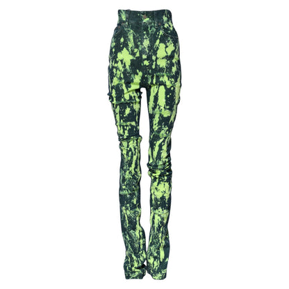 Dolce & Gabbana Green Color Splash High Waist Denim Jeans