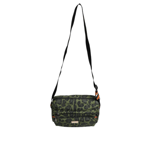 Dolce & Gabbana Green Polyester Leopard Print Shell Messenger Bag Dolce & Gabbana