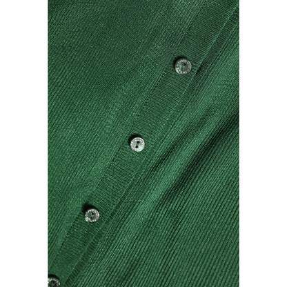 Dolce & Gabbana Green Polyester Long Sleeves Cardigan Sweater