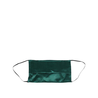 Dolce & Gabbana Green Silk Pleated Elastic Ear Strap Face Mask