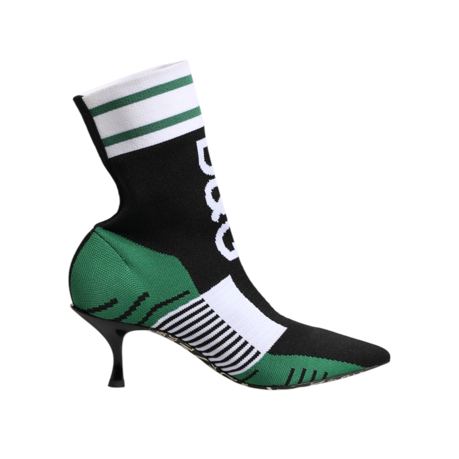 Dolce & Gabbana Green Stretch Sock Style Ankle Boots Shoes
