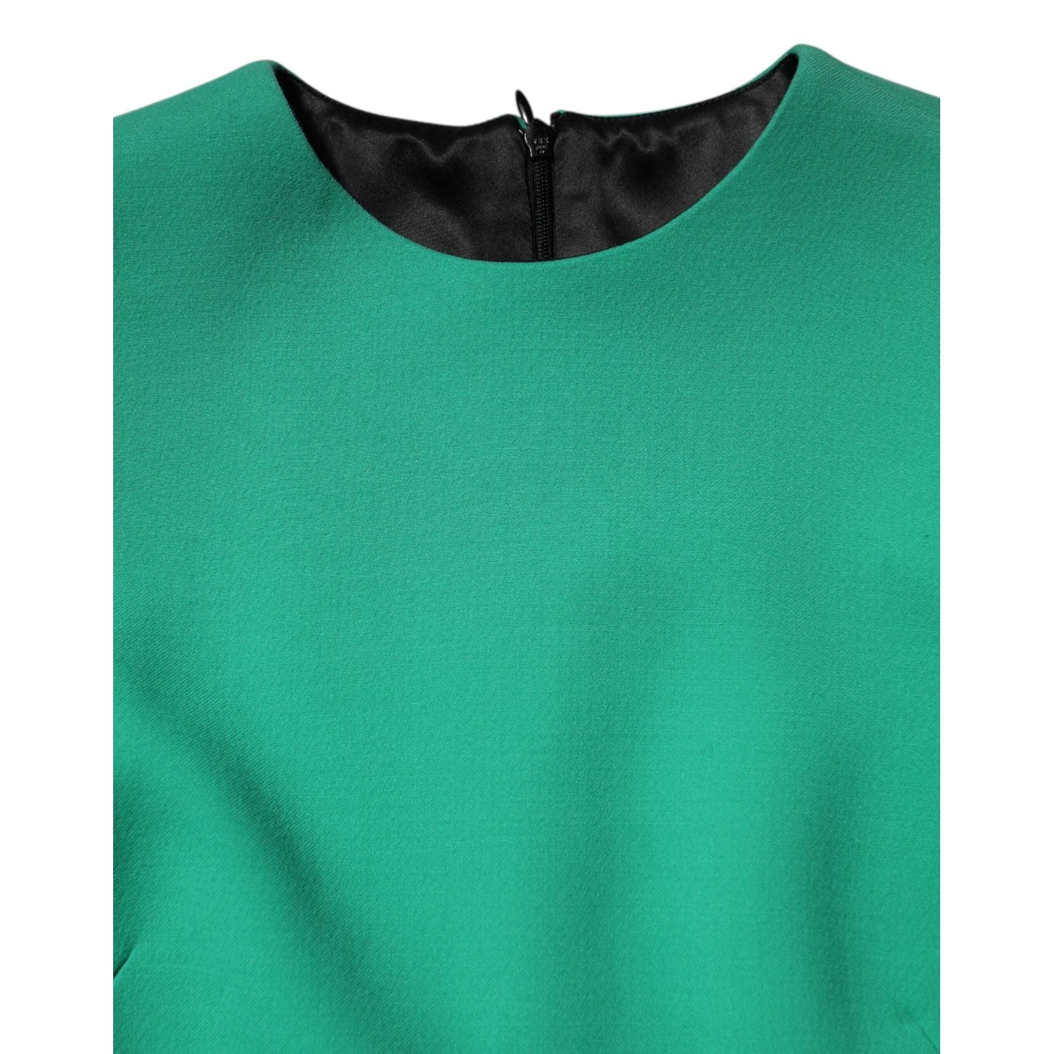 Dolce & Gabbana Green Viscose Acetate Mini Long Sleeve Dress