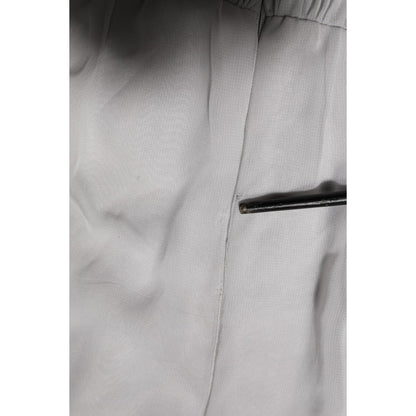 Dolce & Gabbana Grey Pleated Maxi Long Sleeve Silk Blend Gown Dress