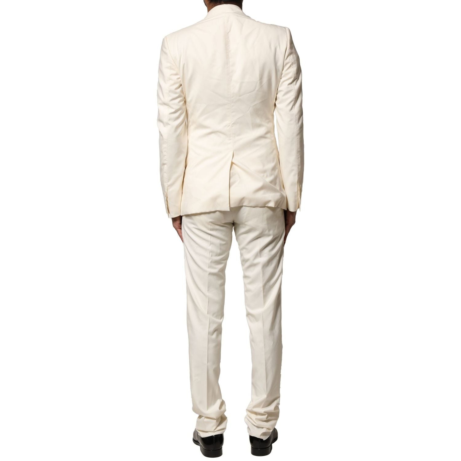 Dolce & Gabbana Ivory Wool 3 Piece Single Breasted Suit