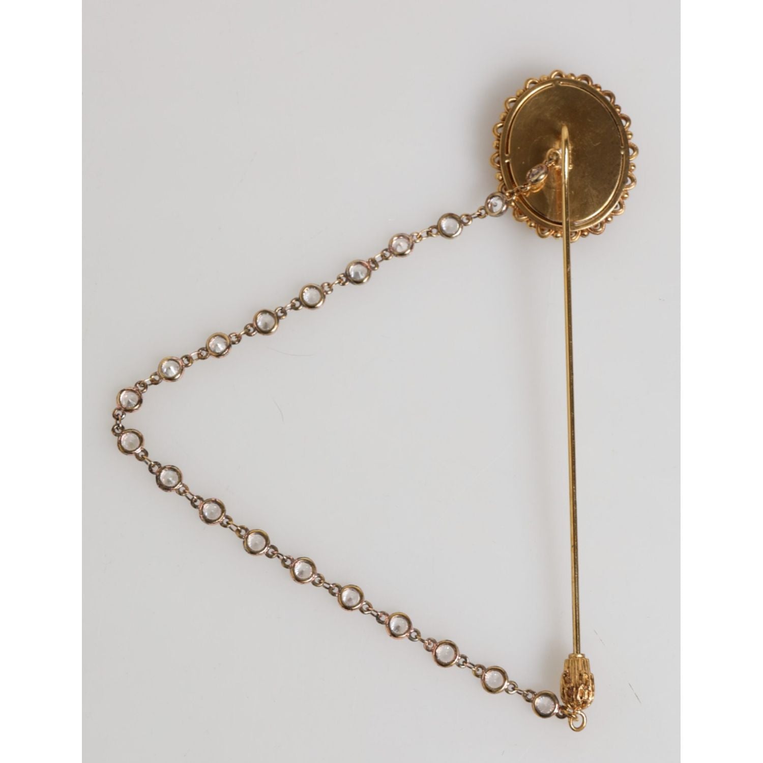 Dolce & Gabbana Lapel Pin DG Logo Gold Chain Mens Accessories Brooch