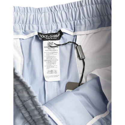 Dolce & Gabbana Light Blue Cotton Stretch Jogger Pants
