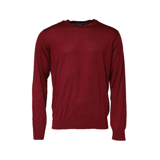 Dolce & Gabbana Maroon Cashmere Crew Neck Sweatshirt Sweater Dolce & Gabbana