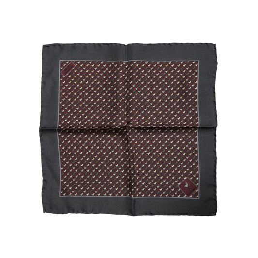 Dolce & Gabbana Maroon Cocktail Silk Square Foulard Scarf Dolce & Gabbana