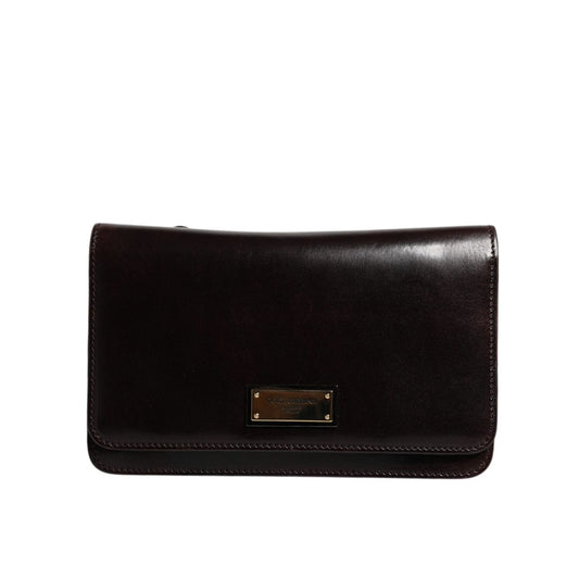 Dolce & Gabbana Maroon Horse Leather Logo Plaque Mini Crossbody Bag Dolce & Gabbana
