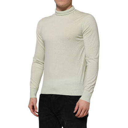 Dolce & Gabbana Mint Green Wool Turtleneck Pullover Sweater