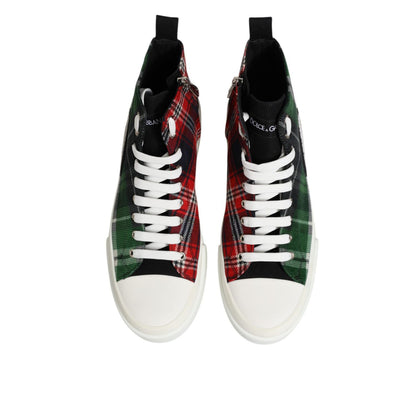 Dolce & Gabbana Multicolor Cotton High Top Men Sneakers Shoes