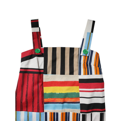 Dolce & Gabbana Multicolor Cotton Stripe Sleeveless Dress