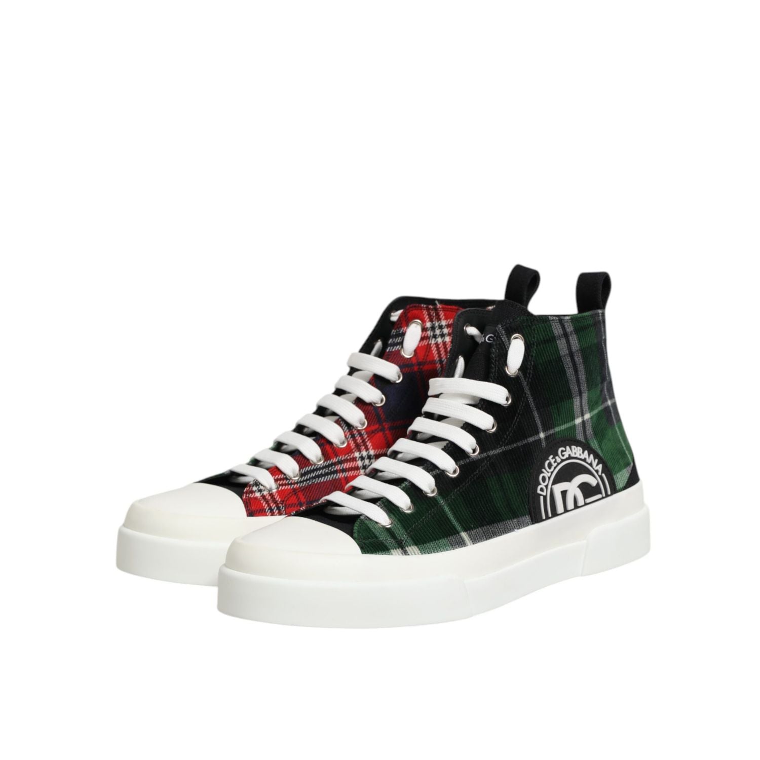 Dolce & Gabbana Multicolor DG Logo Men High Top Sneakers Shoes