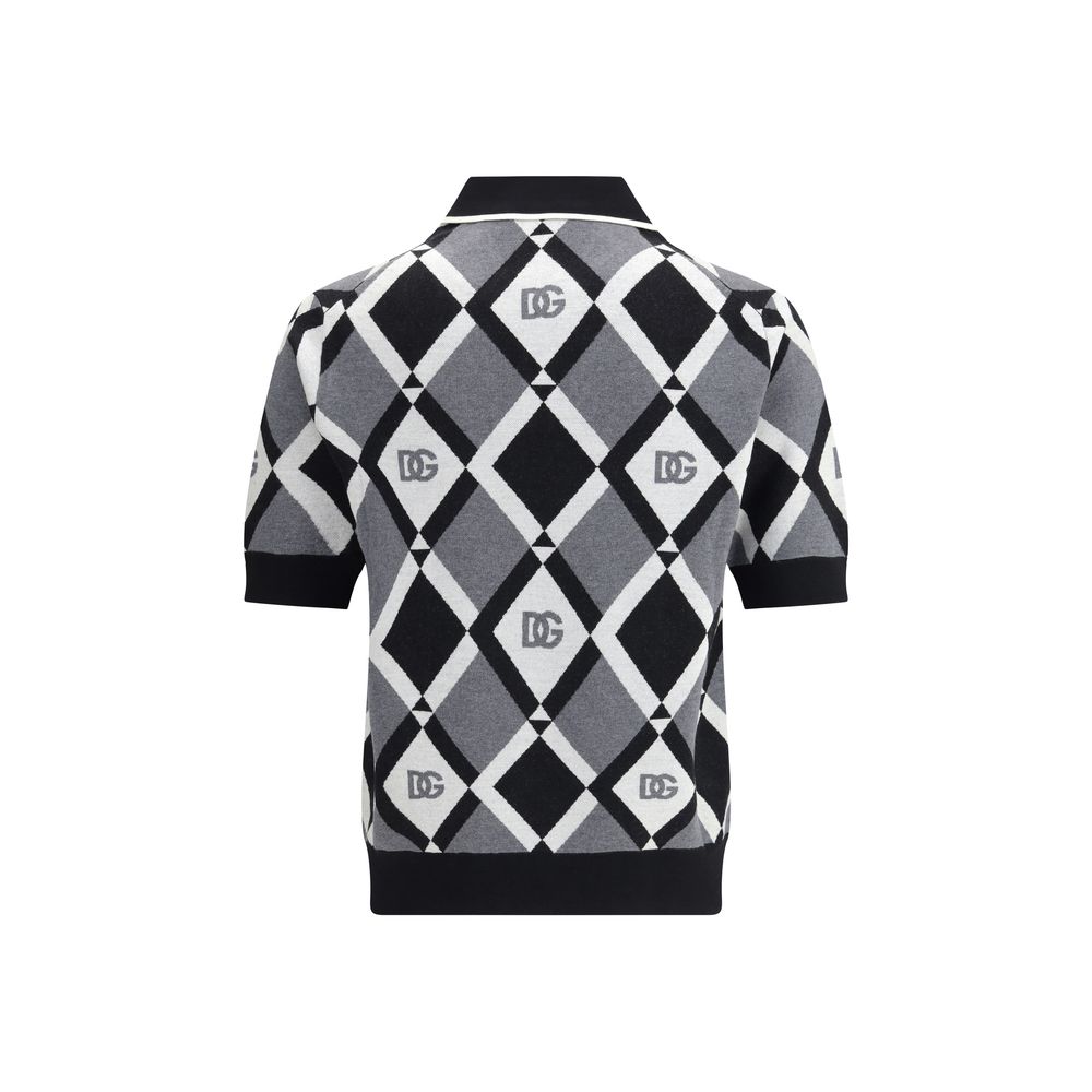 Dolce & Gabbana Multicolor Fleece Wool Polo Shirt
