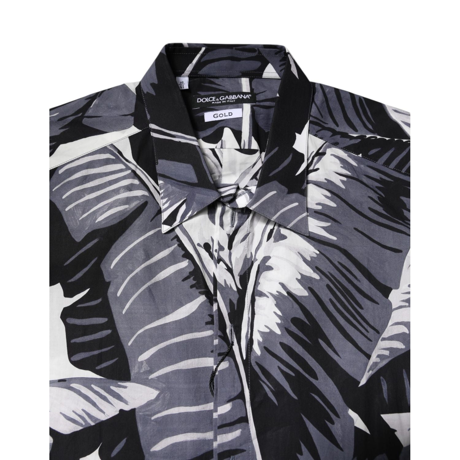 Dolce & Gabbana Multicolor GOLD Cotton Banana Leaf Print Shirt