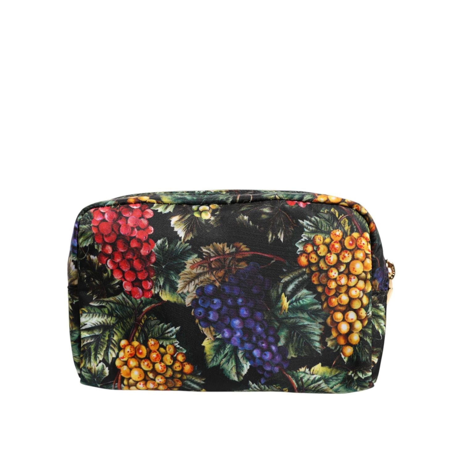 Dolce & Gabbana Multicolor Grape Print Clutch Logo Plaque Pouch Bag
