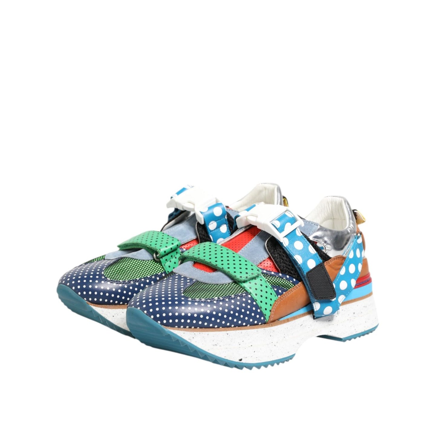 Dolce & Gabbana Multicolor Leather Low Top Sneakers Shoes