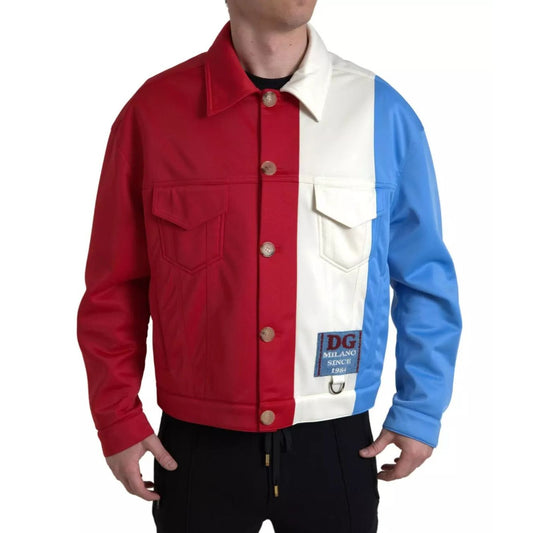 Dolce & Gabbana Multicolor Polyester Collar Short Jacket Dolce & Gabbana