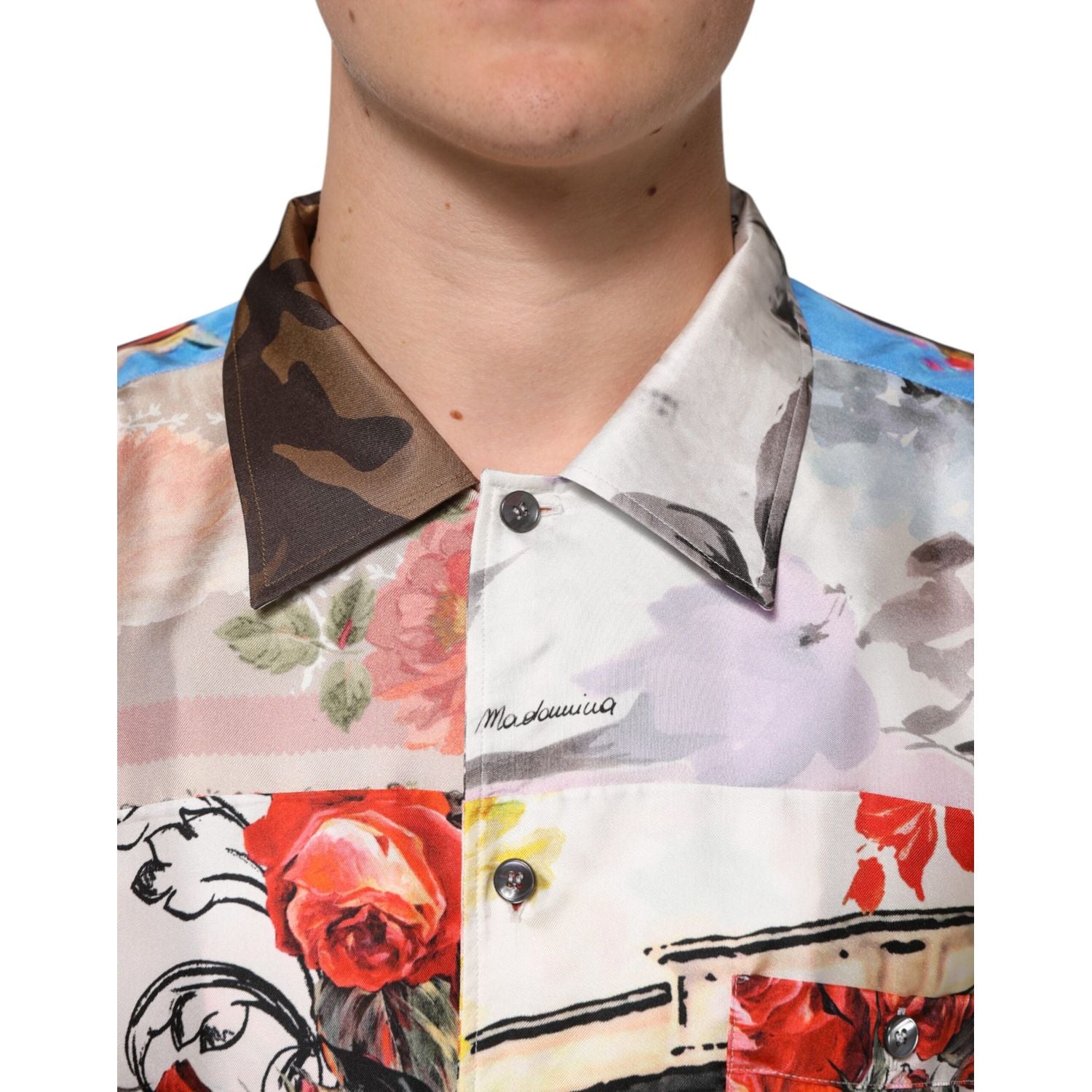 Dolce & Gabbana Multicolor Printed Casual Short Sleeve Shirt