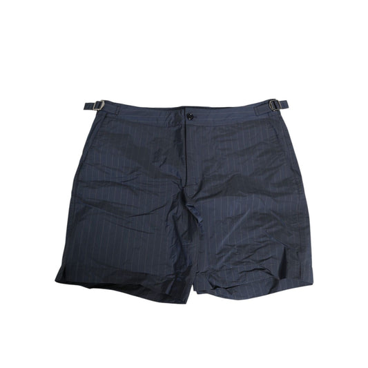 Dolce & Gabbana Navy Blue Polyester Pinstripe Men Shorts Swimwear Dolce & Gabbana