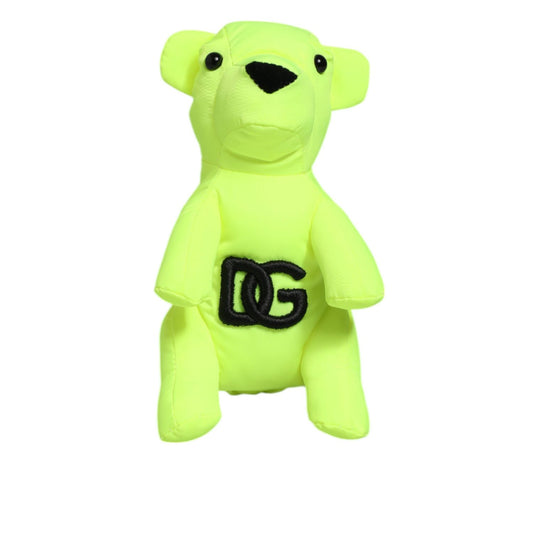 Dolce & Gabbana Neon Green Bear Embroidered Logo Men Keychain Clasp Keyring Dolce & Gabbana