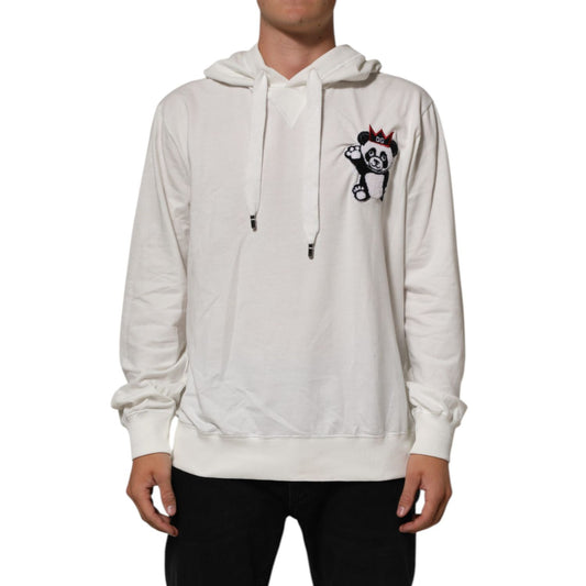 Dolce & Gabbana Off White Cotton Panda Hooded Sweatshirt Sweater Dolce & Gabbana