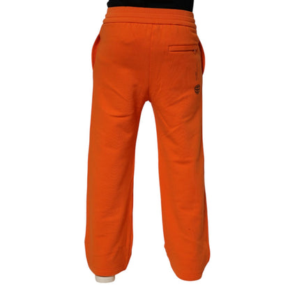 Dolce & Gabbana Orange Cotton DG VIB3 Logo Drawstring Sweatpants Pants