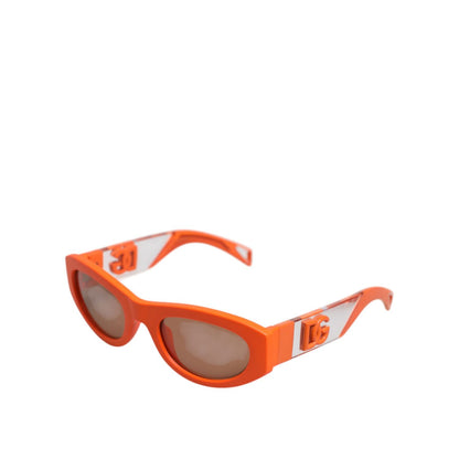 Dolce & Gabbana Orange Reborn To Live Oval Frame Logo Eyewear Sunglasses