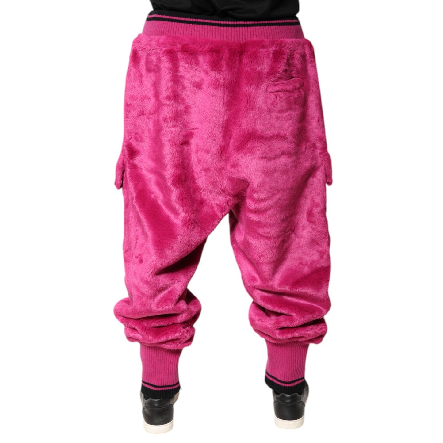Dolce & Gabbana Pink Acrylic Cargo Jogging Sweatpants Pants