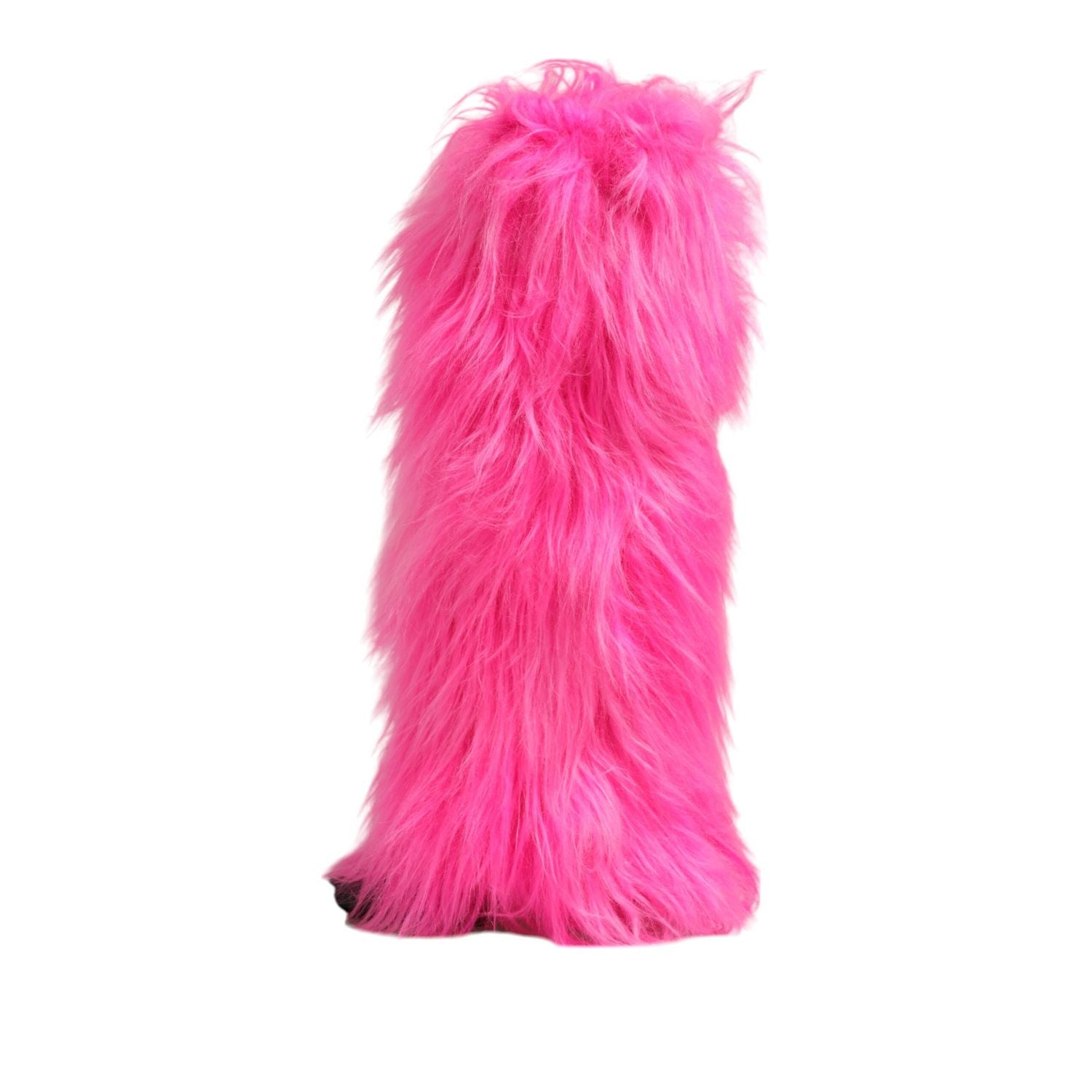 Dolce & Gabbana Pink Faux Fur Leather High Heels Boots Shoes